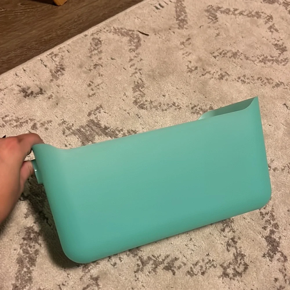 Mint green plastic basket